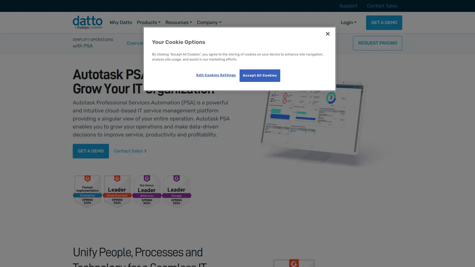 Autotask PSA screenshot