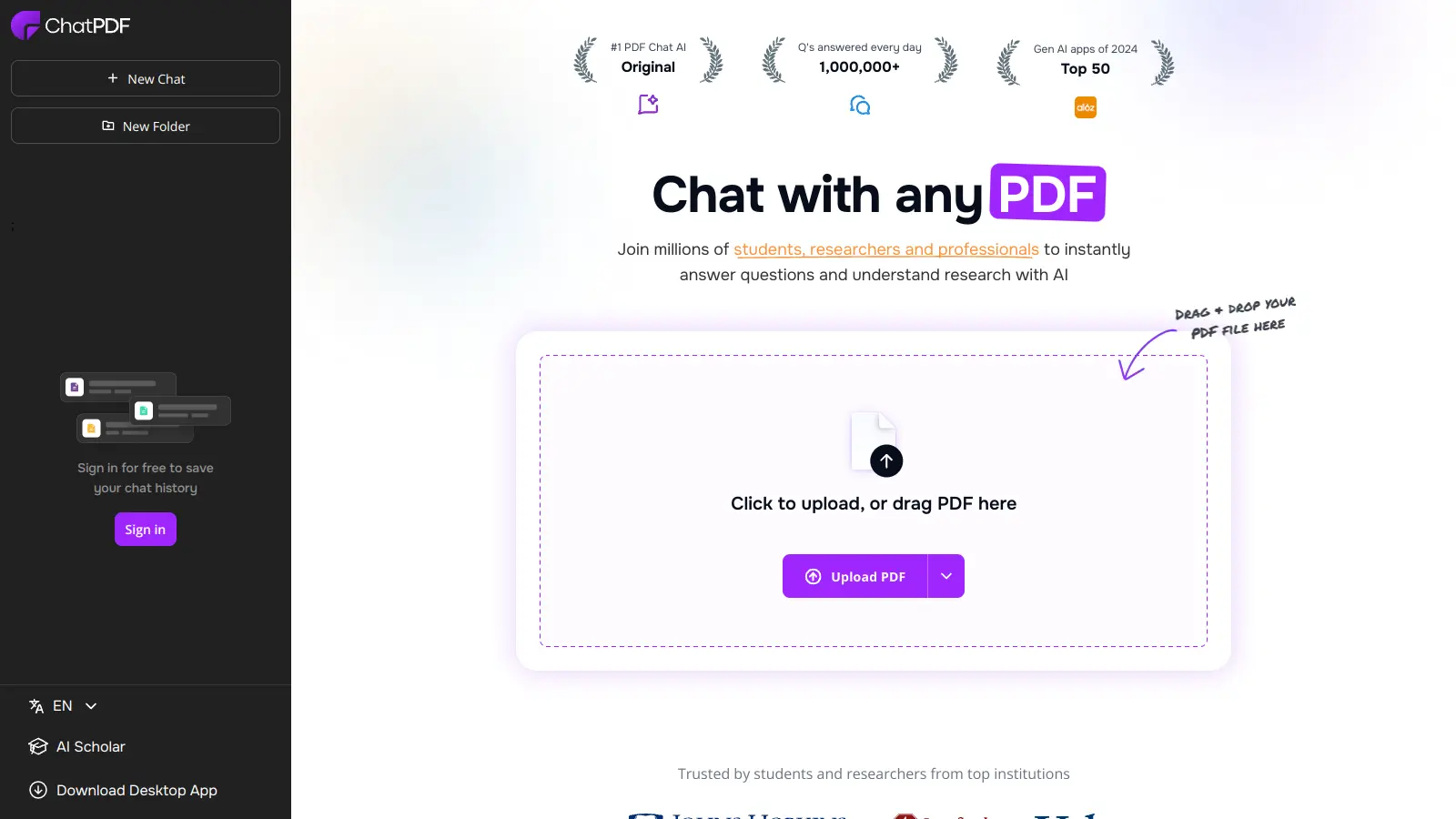 ChatPDF screenshot
