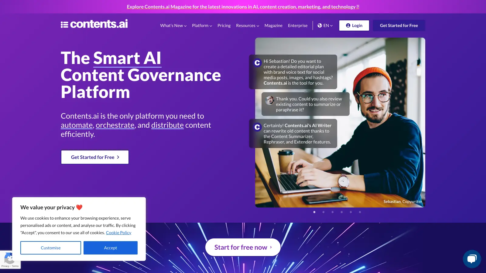 Contents AI screenshot