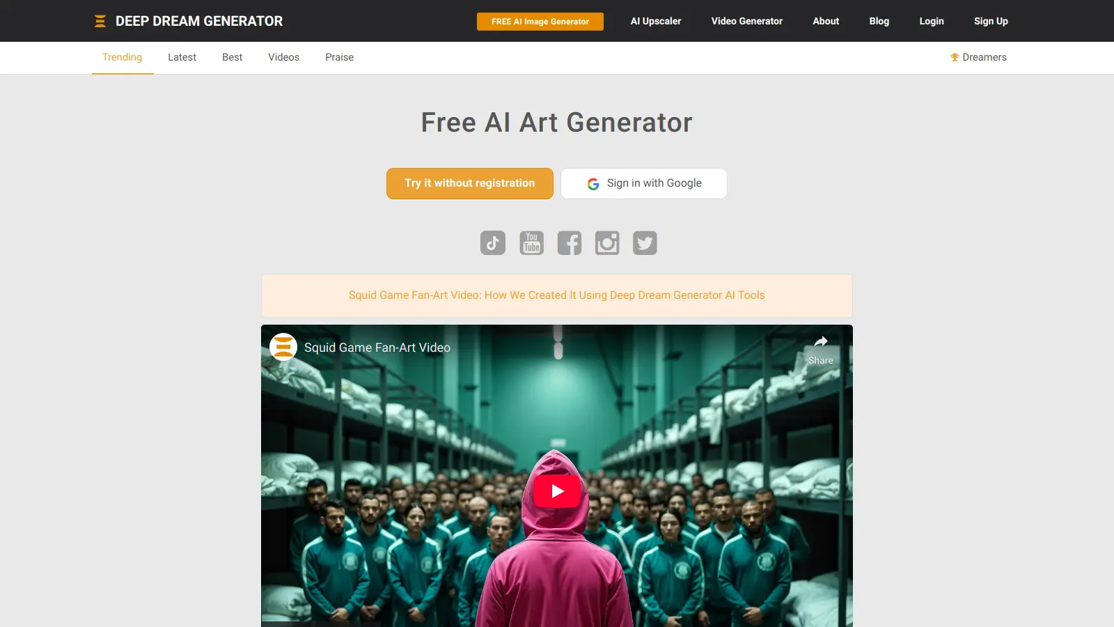 Deep Dream Generator screenshot