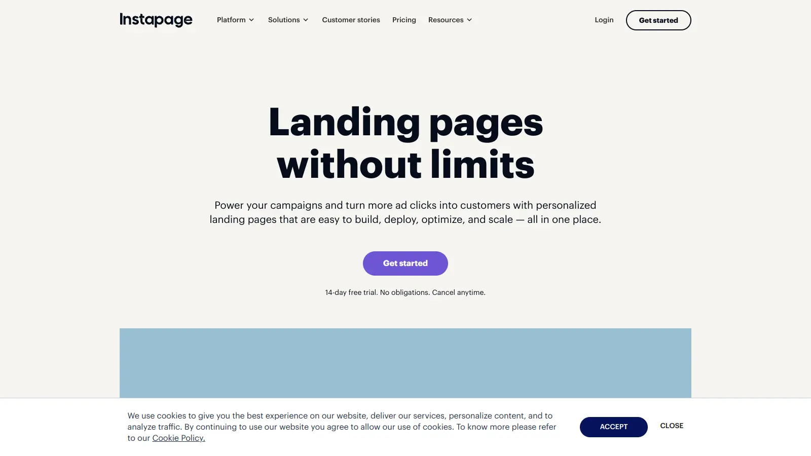 Instapage screenshot