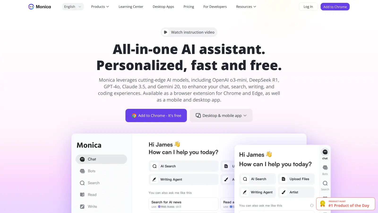 Monica AI screenshot