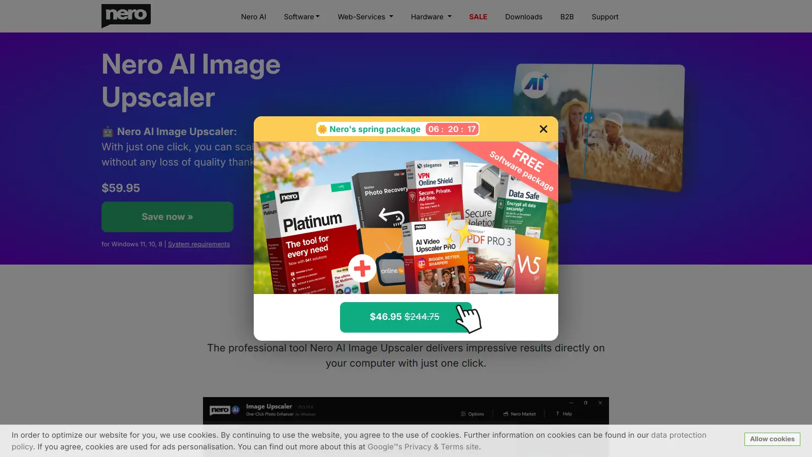 Nero AI Image Upscaler screenshot