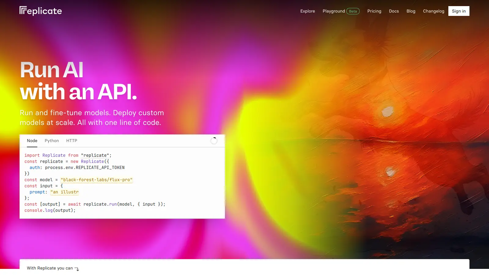 Replicate screenshot