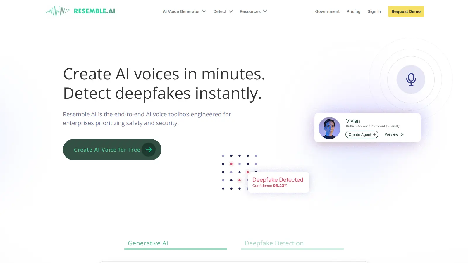 Resemble AI screenshot