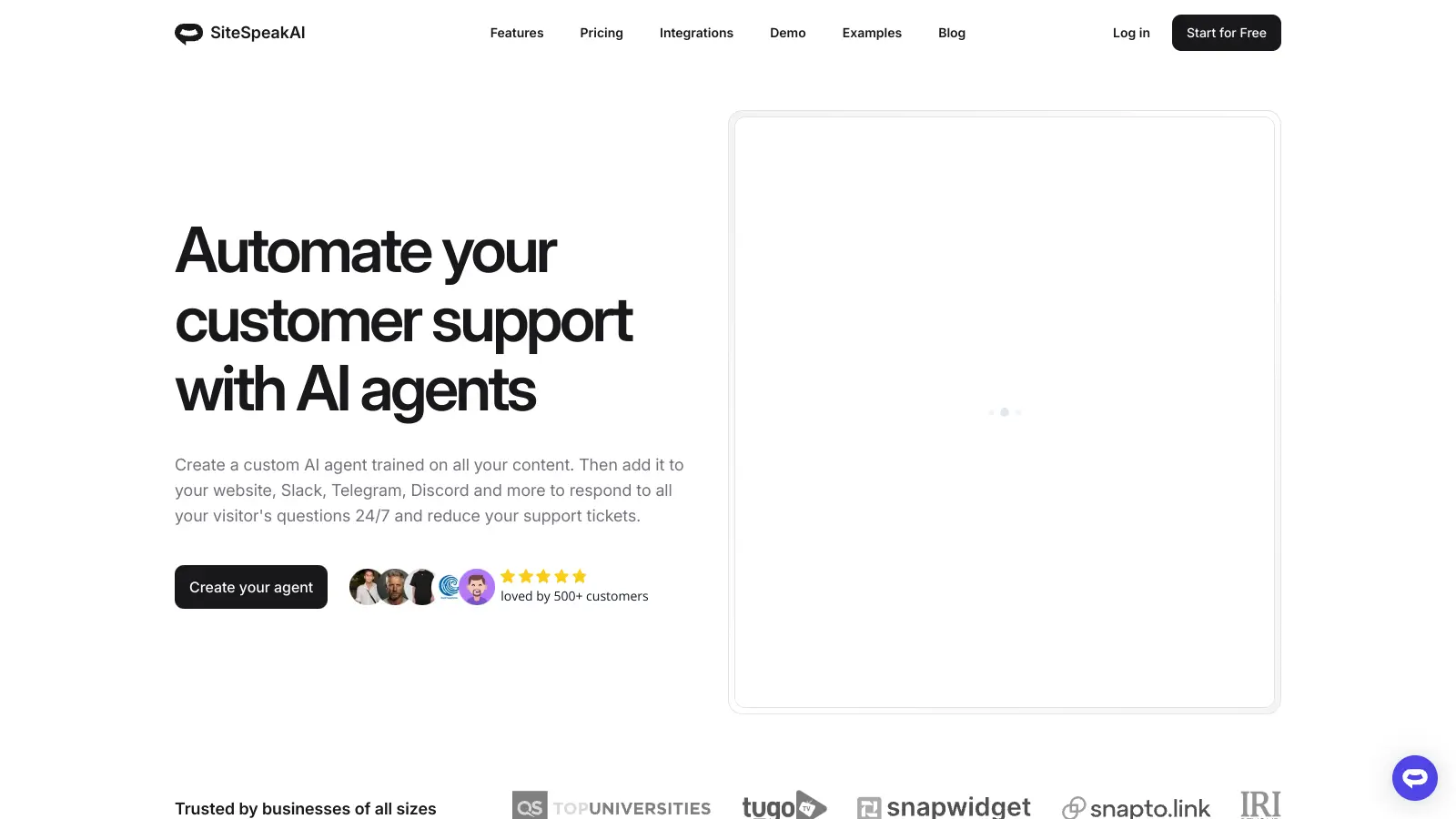 SiteSpeakAI screenshot
