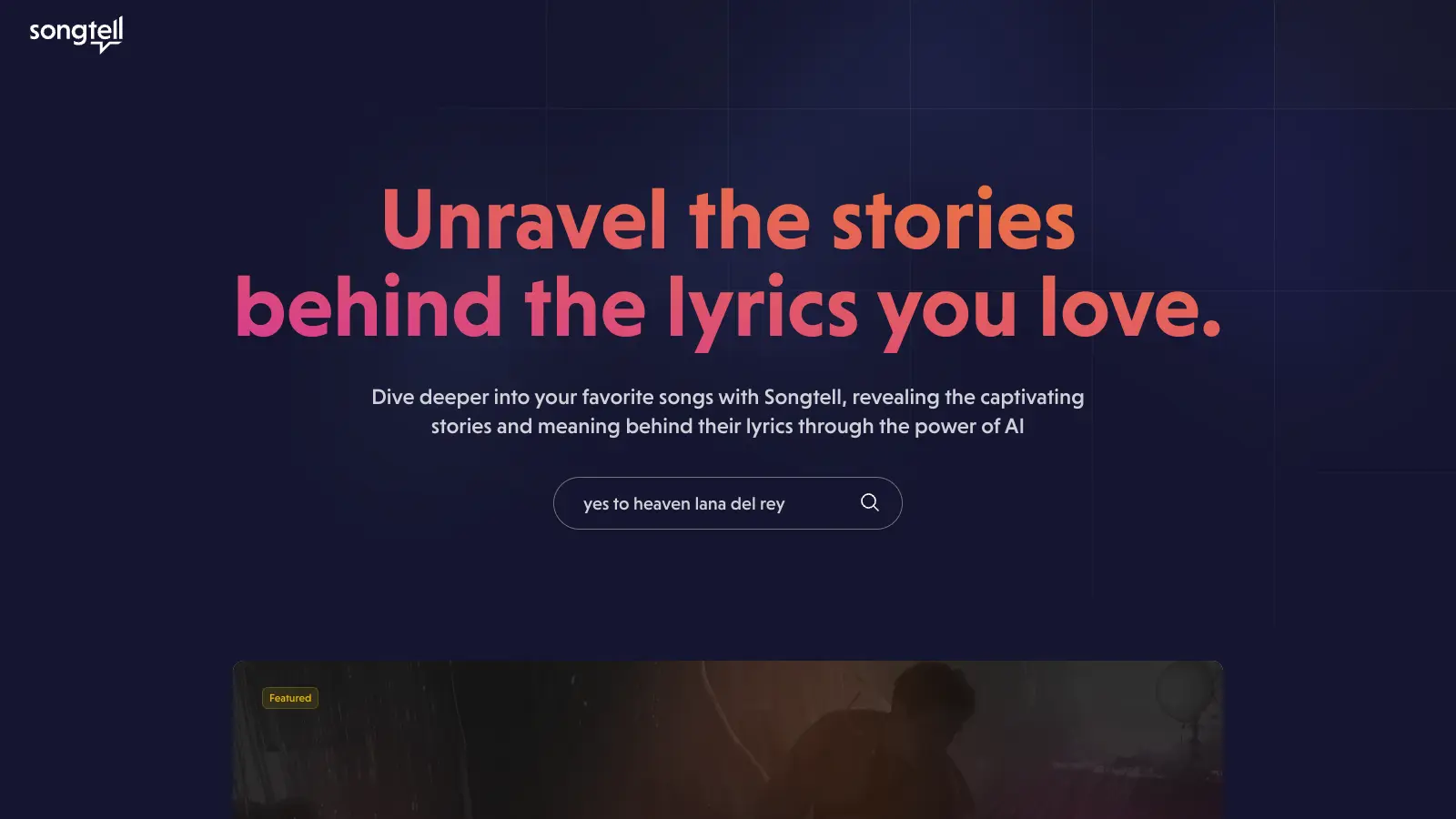 Songtell screenshot