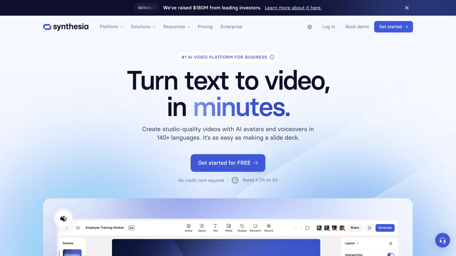 Synthesia AI screenshot