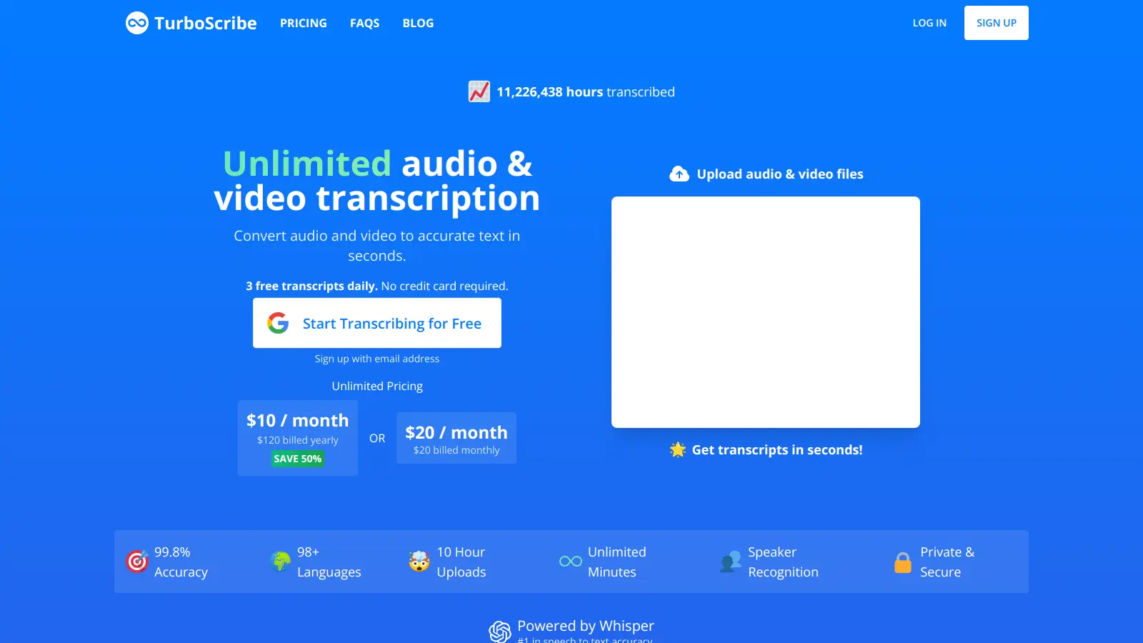 TurboScribe screenshot