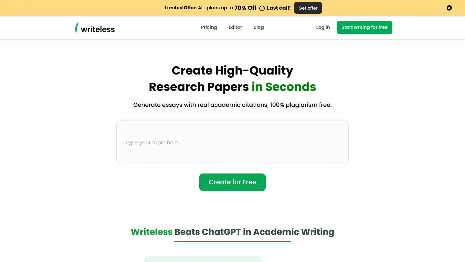 WriteLess screenshot