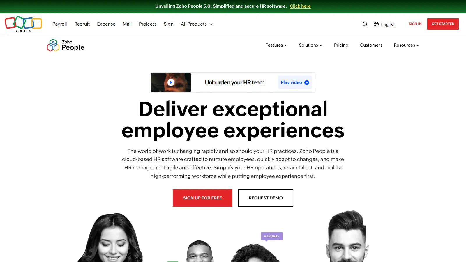 Zoho People screenshot